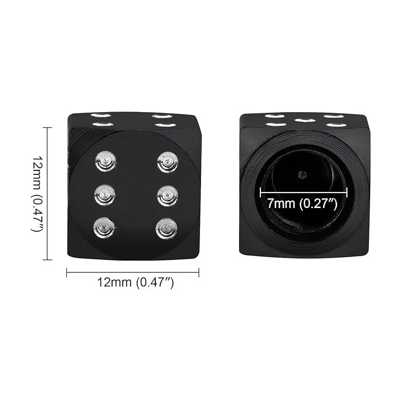 JUEGO TAPA VÁLVULA AIRE NEUMÁTICO LLANTA DADOS ALUMINIO