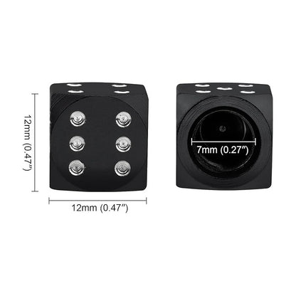 JUEGO TAPA VÁLVULA AIRE NEUMÁTICO LLANTA DADOS ALUMINIO