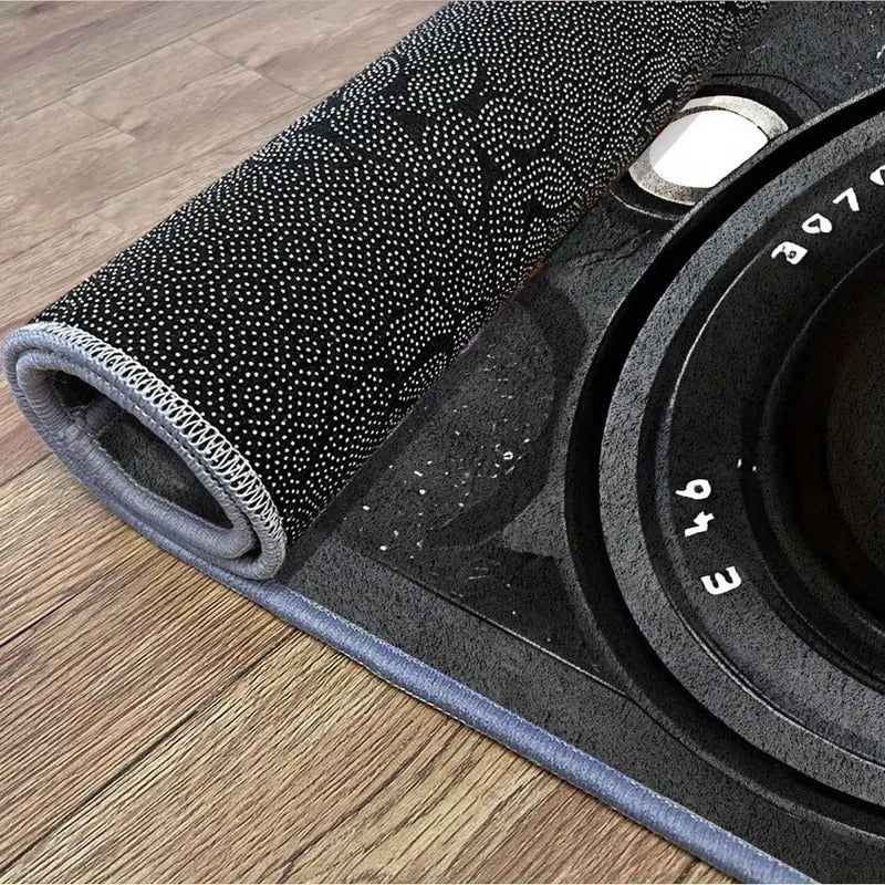 TAPETE ENTRADA DISEÑO CÁMARA CASA BAÑO COCINA ALCOBA ADORNO 60 CM 40 CM CÁMARA NEGRO