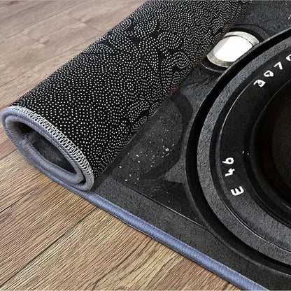 TAPETE ENTRADA DISEÑO CÁMARA CASA BAÑO COCINA ALCOBA ADORNO 60 CM 40 CM CÁMARA NEGRO