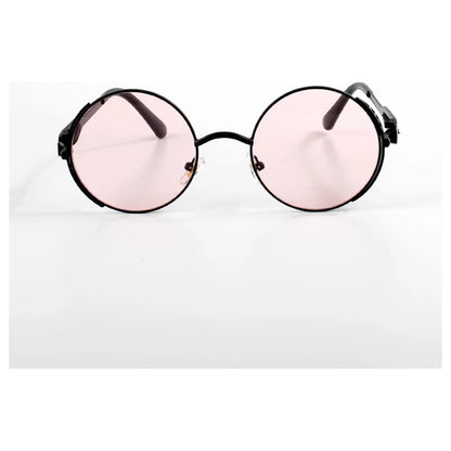 GAFAS SOL POLICARBONATO UV REDONDAS ROSA STEAMPUNK FASHION REDONDO ROSA CLARO NEGRO NEGRO