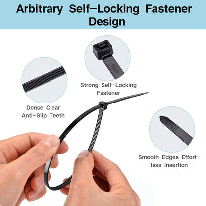 10X AMARRES NYLON ABRAZADERA PLÁSTICA SUJETACABLES 15CMS NEGRO