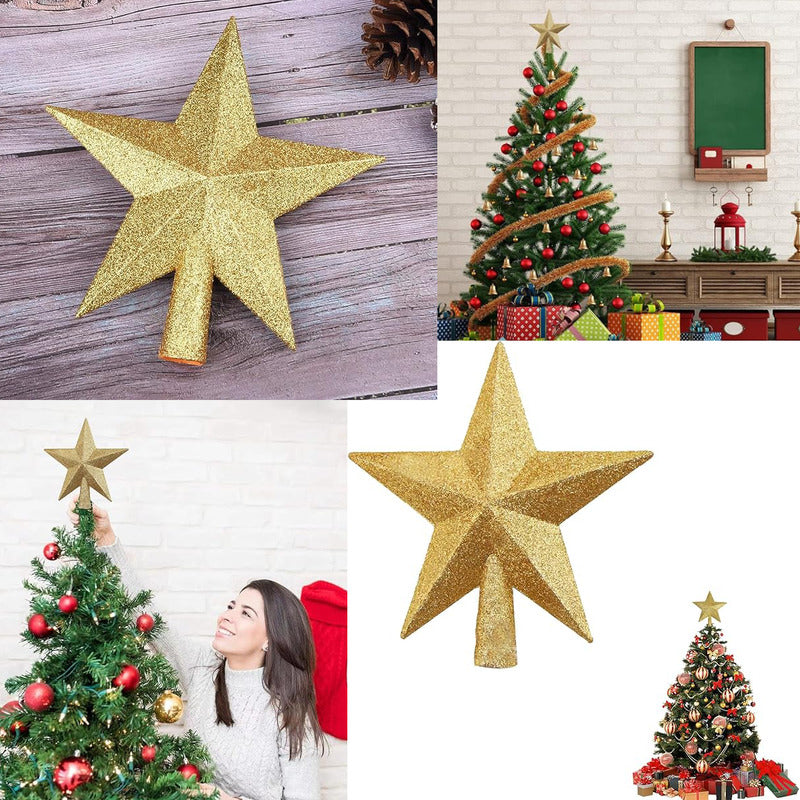 ESTRELLA ARBOL NAVIDAD PAPERCRAFT TOPPER ADORNO ECO PDF DIY AMARILLO