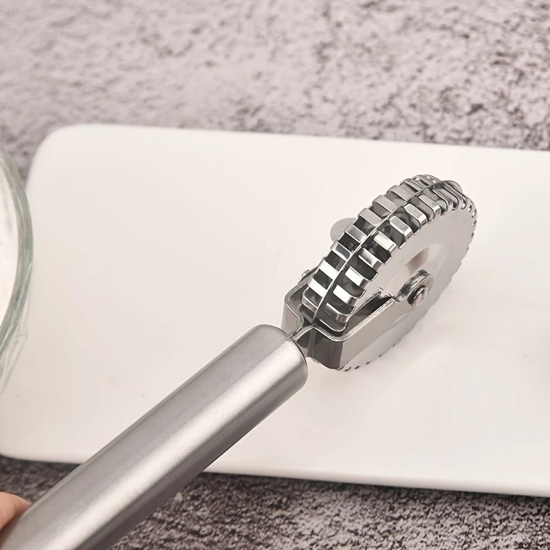 CORTADOR RUEDA PASTELERÍA ACERO INÓXIDABLE PANADERÍA PLATEADO