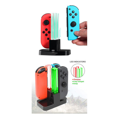 CARGADOR JOY-CON PARA NINTENDO SWITCH OLED RGB 4X ESTACIÓN