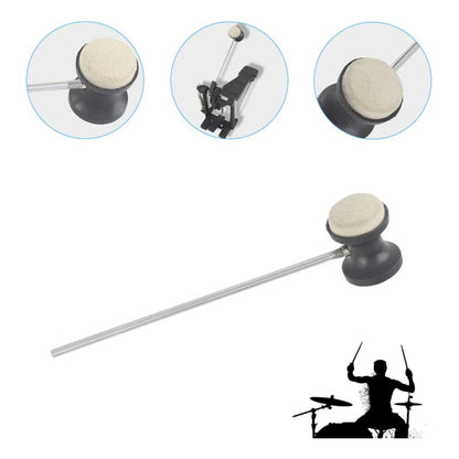 GOLPEADOR BOMBO BATERÍA ACÚSTICA MAZO MARTILLO FIELTRO NEGRO 20 CM