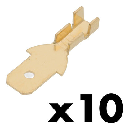 10X CONECTOR ENCRIMPADO 4.8 MACHO 17MM CONEXION ELECTRICO COBRE