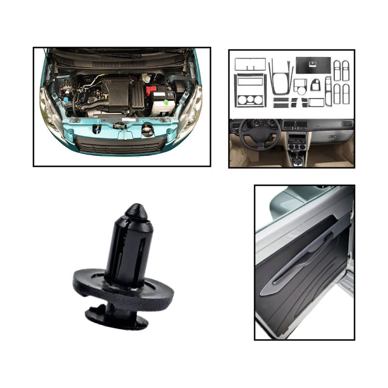 10X CLIP PIN PLÁSTICO AJUSTE CARRO RETENEDOR MOTOR REMACHE NEGRO