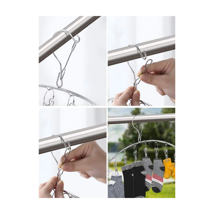 GANCHO PULPO ROPA INTERIOR MEDIAS METALICO ARCO 8 CLIPS