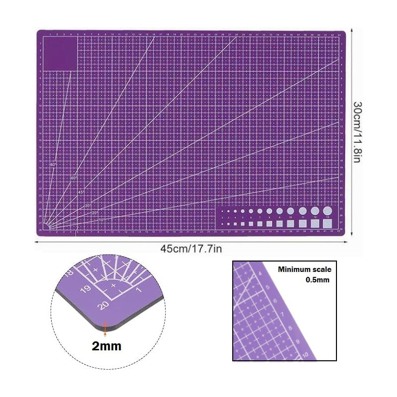TAPETE ALFOMBRILLA CORTE A3 BISUTERIA PAPEL MANUALIDADES VIOLETA OSCURO