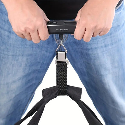 BÁSCULA DIGITAL VIAJERA PORTÁTIL 50KG PANTALLA LCD ILUMINADA NEGRO PLATEADO