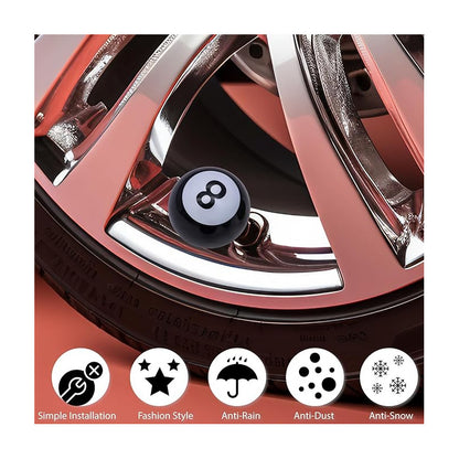 JUEGO TAPA VÁLVULA AIRE LLANTA CARRO MOTO BICI BOLA 8 BILLAR
