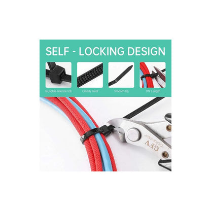 10X AMARRES NYLON ABRAZADERA PLÁSTICA SUJETACABLES 20CMS NEGRO