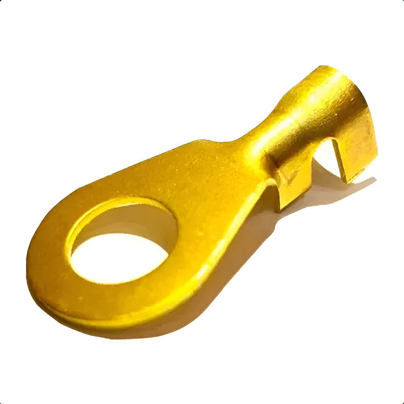 10X CONECTOR ENCRIMPADO M6 REDONDO 6MM X 12MM X 23MM COBRE