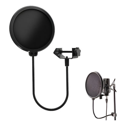FILTRO PANTALLA ANTI-POP 15CMS SONIDO GRABACIÓN MIC PODCAST NEGRO
