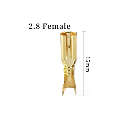 10X CONECTOR ENCRIMPADO 2.8 HEMBRA 16MM CONEXION ELECTRICO COBRE