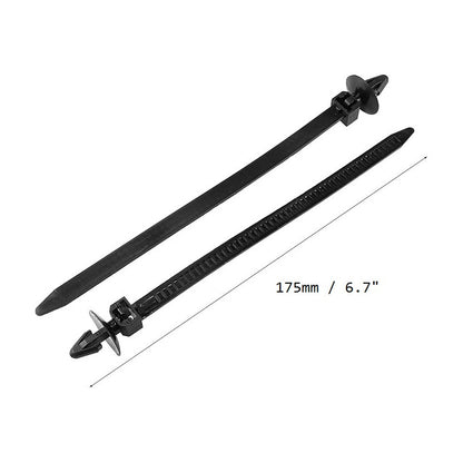 5X PIN CLIP PLÁSTICO REMACHE ABRAZADERA AJUSTE CARRO CABLES NEGRO