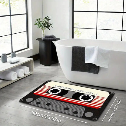 TAPETE HOGAR COCINA ENTRADA CASA DISEÑO CASSETTE VOL 1 40X60 60 CM 40 CM CASSETTE AWESOME MIX NEGRO