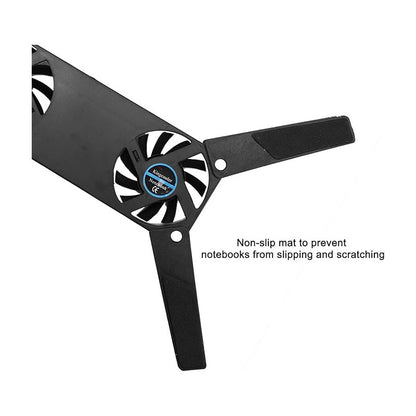 VENTILADOR DOBLE COOLER PLEGABLE PORTATIL USB NEGRO NA