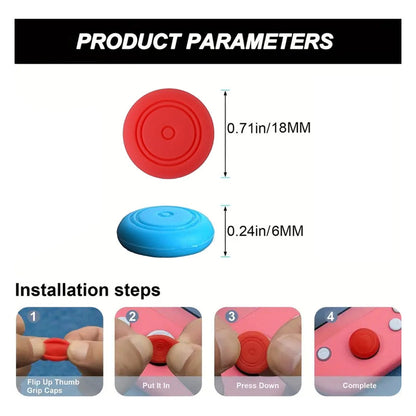 2X PROTECTOR SILICONA JOYSTICK MANDO CONTROL J-CON AZUL ROJO AZUL/ROJO