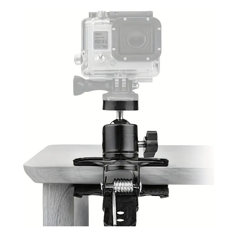 SOPORTE CLAMP CÁMARA ILUMINACIÓN FOTOGRAFÍA TORNILLO 3/4 360 NEGRO