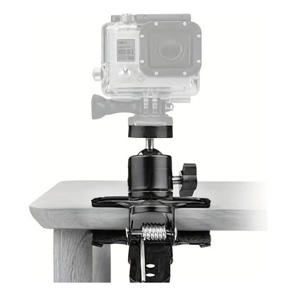 SOPORTE CLAMP CÁMARA ILUMINACIÓN FOTOGRAFÍA TORNILLO 3/4 360 NEGRO