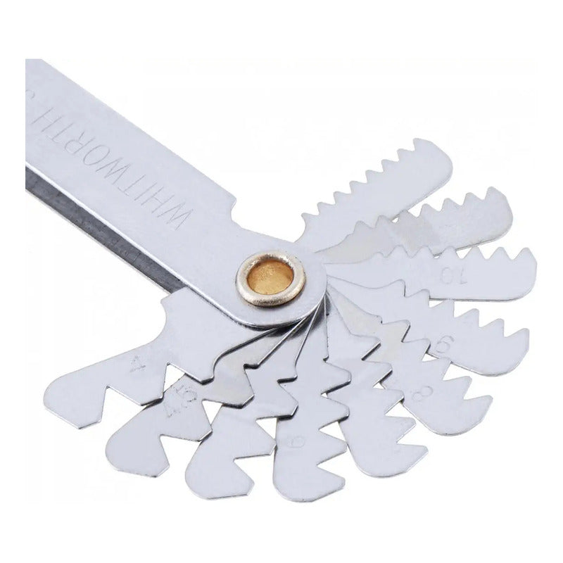 MEDIDOR CALIBRADOR ROSCA TORNILLO TORNO 20 CUCHILLAS 55°