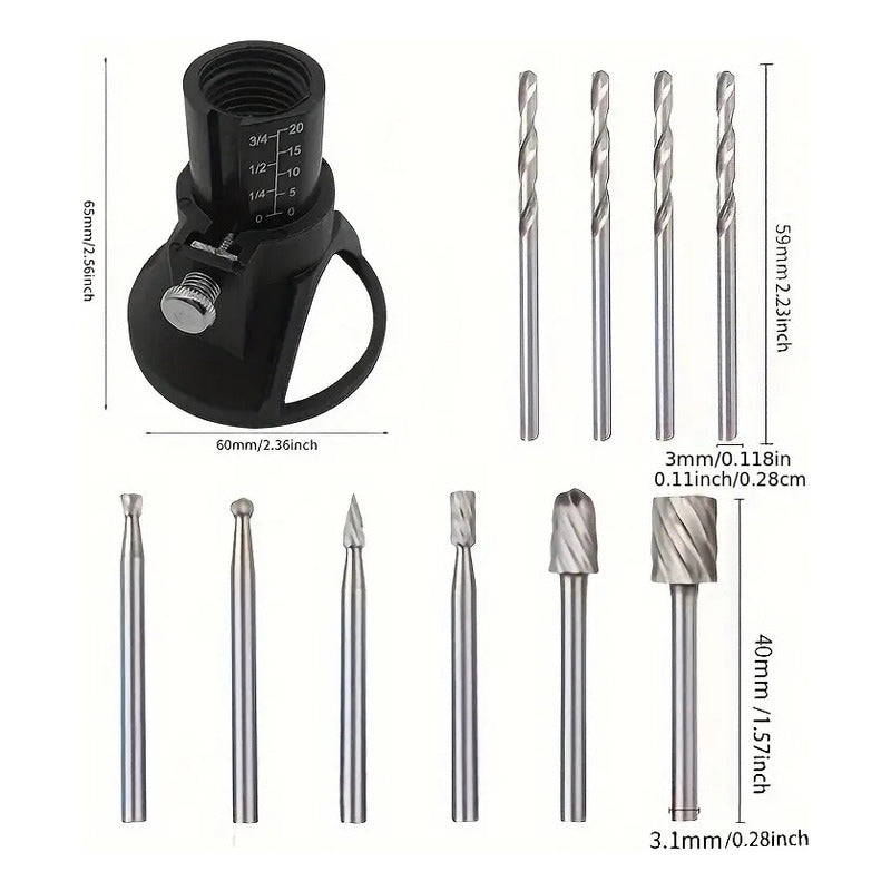 KIT 11 UNID BROCAS TALADRO AMOLADORA MOTOTOOL CARPINTERÍA