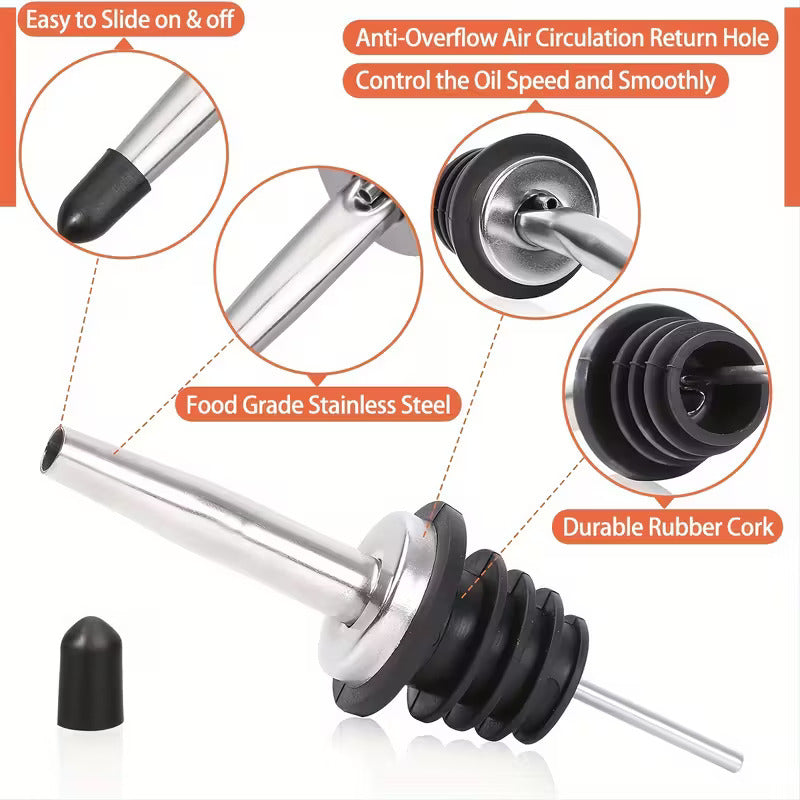 2X BOQUILLA VERTEDOR BOTELLA ACERO INOXIDABLE BAR RESTAURANT PLATEADO