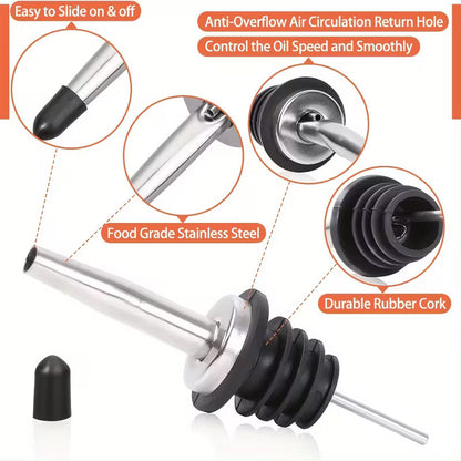 2X BOQUILLA VERTEDOR BOTELLA ACERO INOXIDABLE BAR RESTAURANT PLATEADO