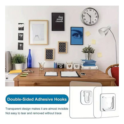 5X GANCHOS ADHESIVOS DOBLE CARA TRANSPARENTE IMPERMEABLE TRANSPARENTE