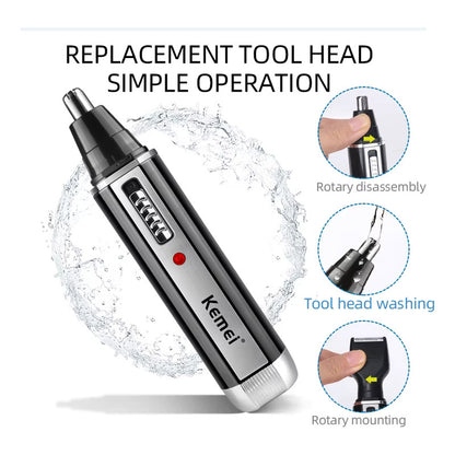 MÁQUINA AFEITAR 4 EN 1 RECARGABLE USB VELLO NASAL AURICULAR NEGRO/PLATEADO 5V