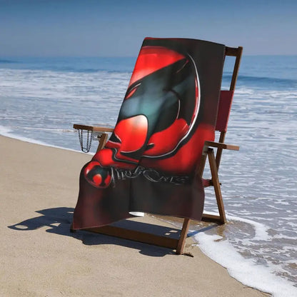TOALLA PLAYA BAÑO LOGO THUNDERCATS 80X160 CMS NEGRO ROJO LOGO THUNDERCATS