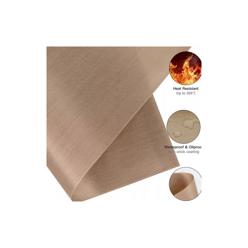 HOJA TEFLÓN 20X15 CMS SUBLIMACIÓN COCINA PLANCHA CALOR HORNO MARRÓN CLARO
