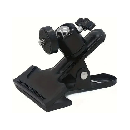 SOPORTE CLAMP CÁMARA ILUMINACIÓN FOTOGRAFÍA TORNILLO 3/4 360 NEGRO