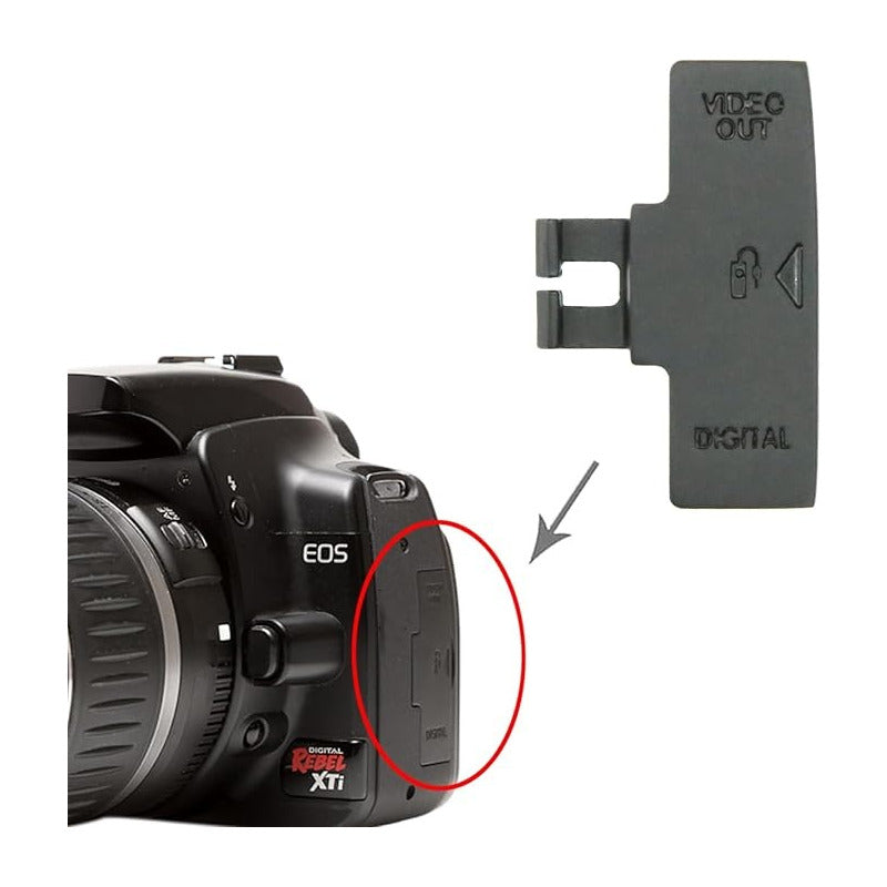 CUBIERTA TAPA COBERTOR GOMA CAUCHO CONEXION CANON 350D 400D NEGRO