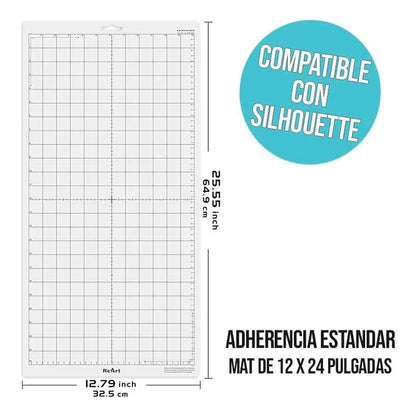 TAPETE CORTE 24 X12  PARA CAMEO 4 | 3 | 2 | 1  STANDAR GRIP TRANSPARENTE