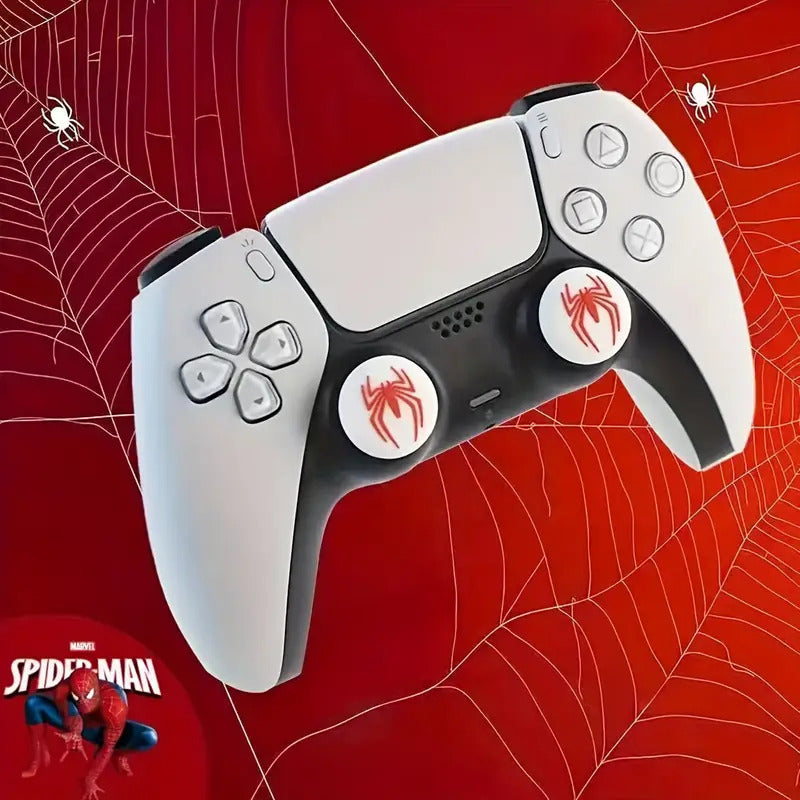 2X PROTECTOR SILICONA JOYSTICK SPIDERMAN LOGO 2011 BLANCO BLANCO