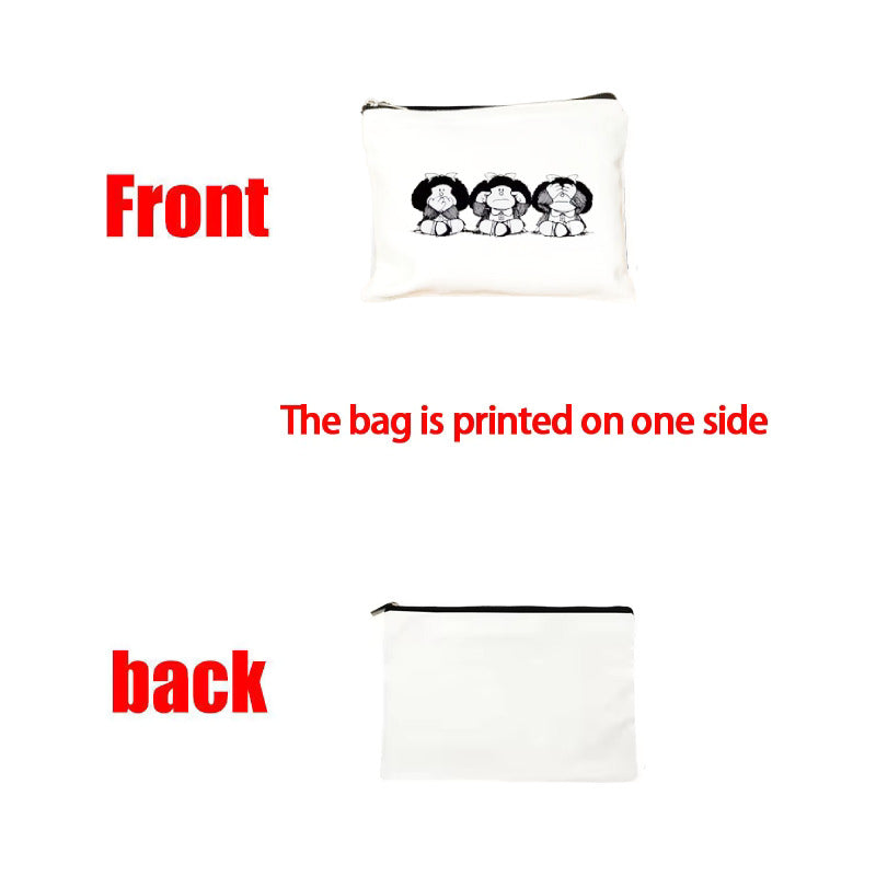 CARTUCHERA COSMETIQUERA MAFALDA 3 MONKEYS MAQUILLAJE LABIAL BLANCO MAFALDA