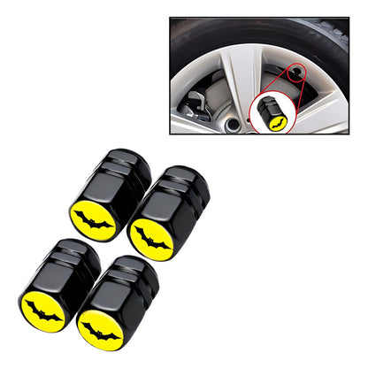 JUEGO TAPA VÁLVULA AIRE LLANTA CARRO MOTO BICI BATMAN LOGO
