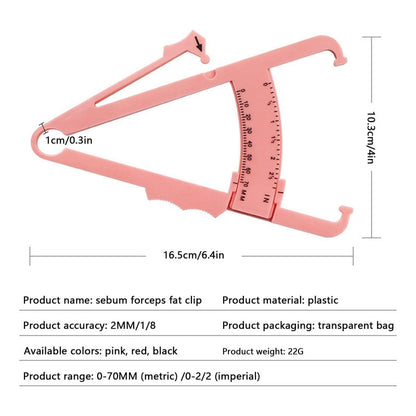 ADIPÓMETRO PLICÓMETRO ROSADO MEDIDOR DE GRASA CORPORAL