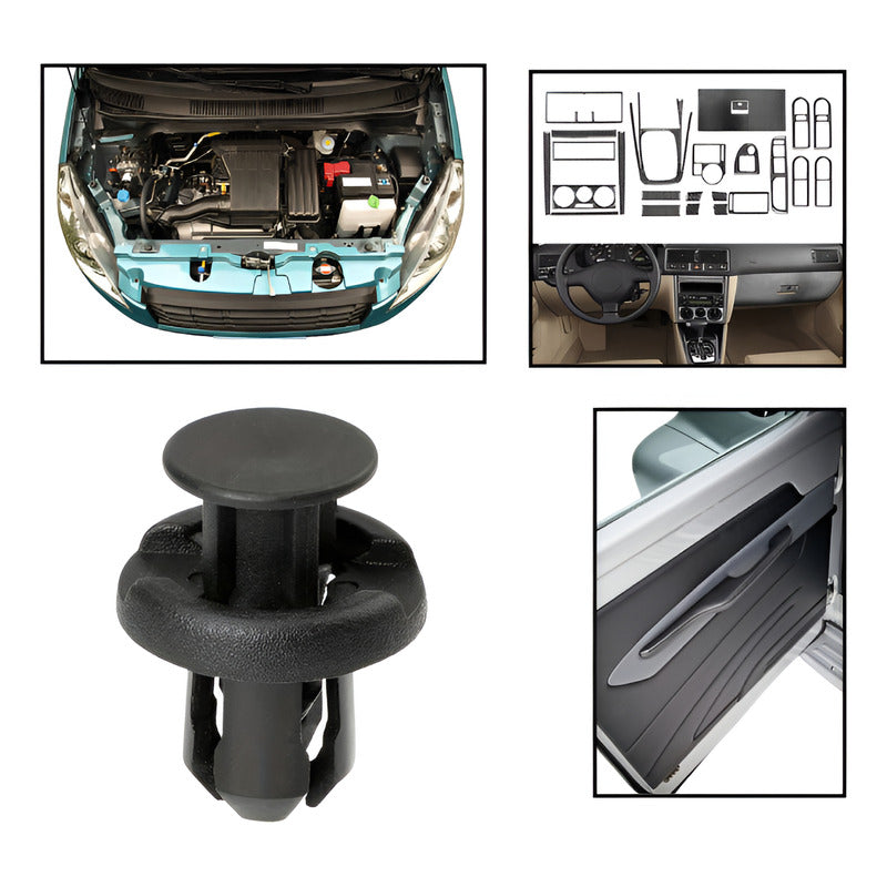 10X PIN PLÁSTICO CLIP REMACHE AJUSTE CARRO RETENEDOR MOTOR NEGRO