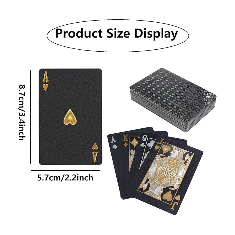 JUEGO CARTAS POKER RÍGIDAS IMPERMEABLES NEGRAS LUJO CASINO NEGRO POKER UNIVERSAL