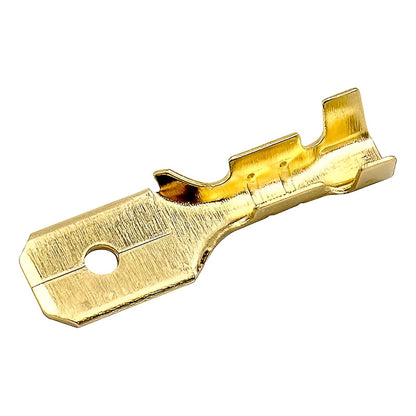 10X CONECTOR ENCRIMPADO 6.3 MACHO 20MM CONEXION ELECTRICO COBRE