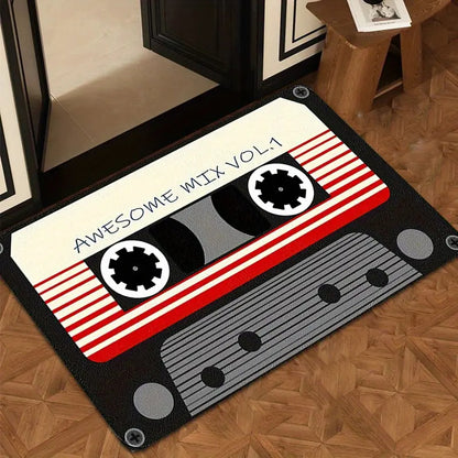 TAPETE HOGAR COCINA ENTRADA CASA DISEÑO CASSETTE VOL 1 40X60 60 CM 40 CM CASSETTE AWESOME MIX NEGRO