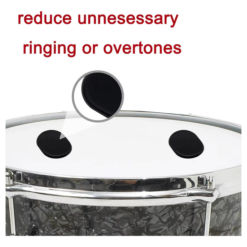 SET 6 ALMOHADILLAS REDOBLANTE BATERÍA ACÚSTICA REDUCE SONIDO NEGRO