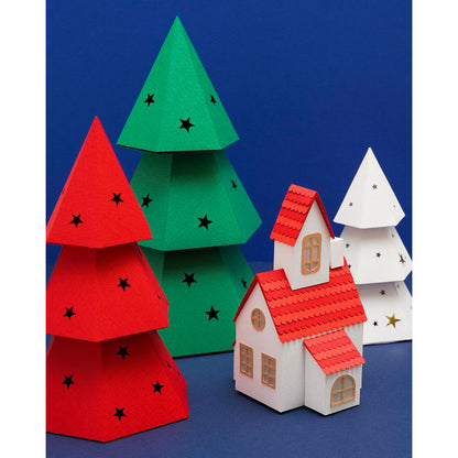 ARBOL NAVIDAD PAPERCRAFT ADORNO ECOLÓGICO PDF DIY DECORATIVO BLANCO