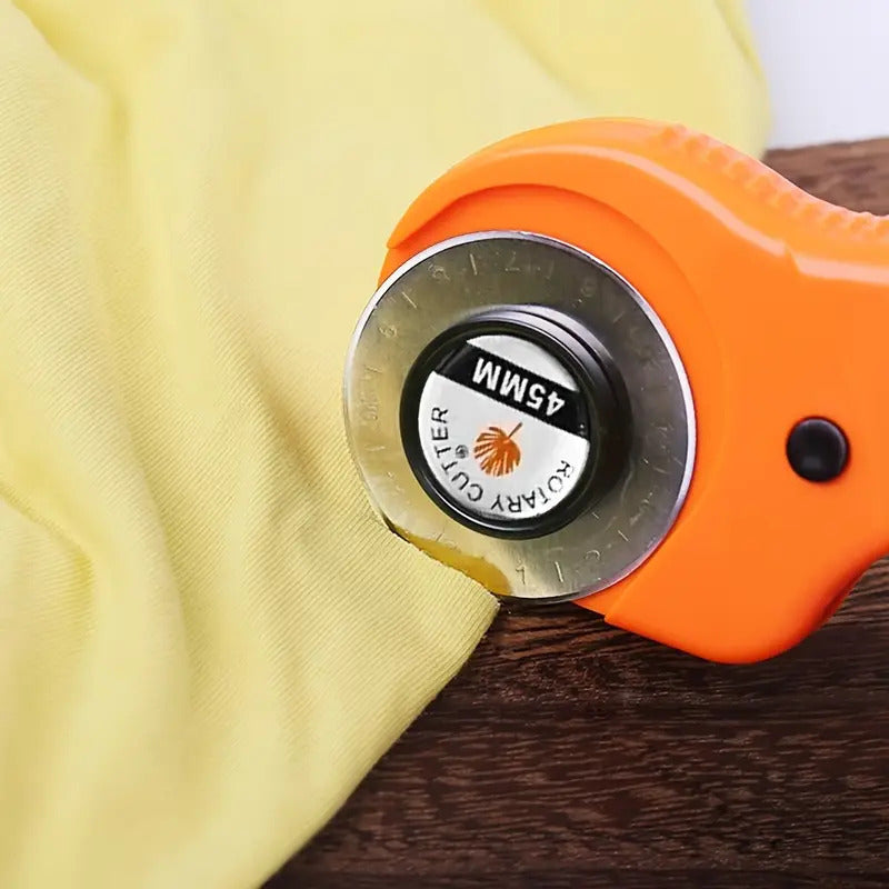 CORTADOR ROTATIVO 45MM SASTRERÍA COSTURA TELA ROPA BRICOLAJE NARANJA N/A