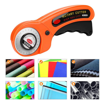 CORTADOR ROTATIVO 45MM SASTRERÍA COSTURA TELA ROPA BRICOLAJE NARANJA N/A