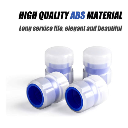 JUEGO TAPA VÁLVULA AIRE LLANTA NEUMÁTICO FLOURESCENTE AZUL